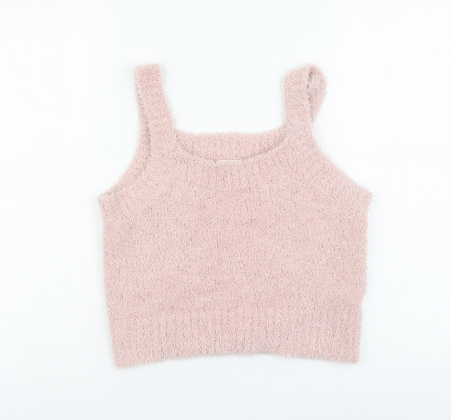 H&M Womens Pink Polyester Cropped Tank Size S Square Neck