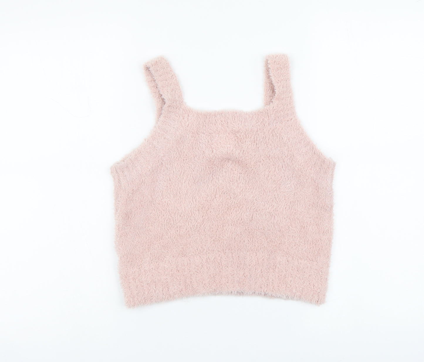 H&M Womens Pink Polyester Cropped Tank Size S Square Neck