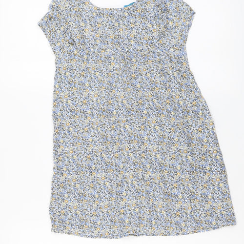 Primark Girls Multicoloured Floral Viscose A-Line Size 7-8 Years Round Neck Pullover