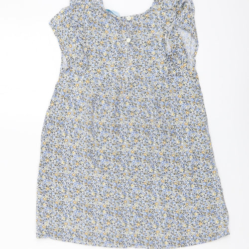 Primark Girls Multicoloured Floral Viscose A-Line Size 7-8 Years Round Neck Pullover