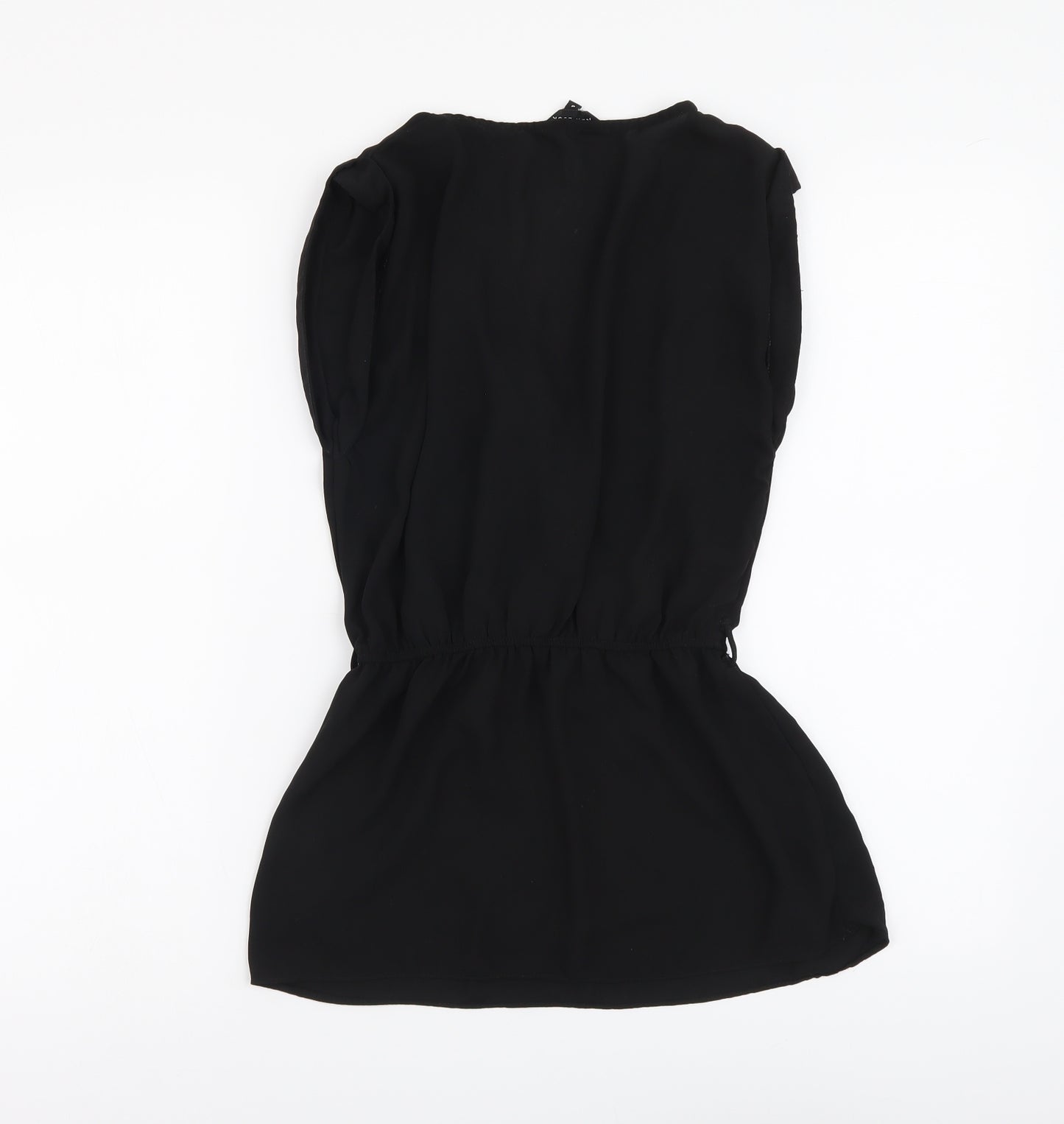 New Look Womens Black Polyester Basic Blouse Size 8 V-Neck