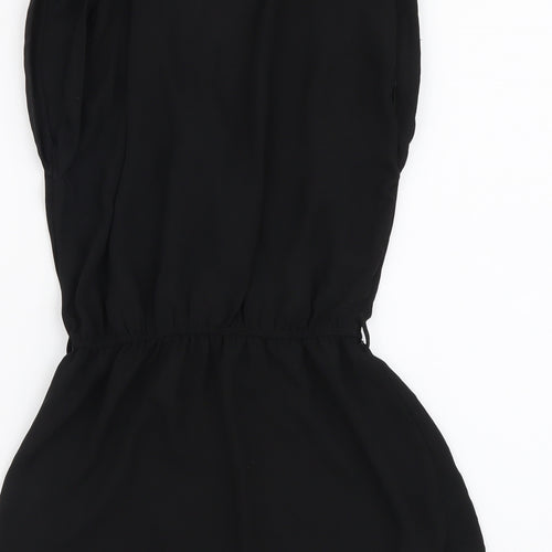 New Look Womens Black Polyester Basic Blouse Size 8 V-Neck