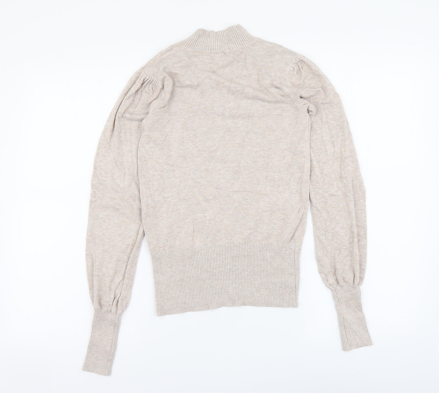 River Island Womens Beige High Neck Viscose Pullover Jumper Size 8