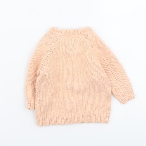 F&F Girls Pink Acrylic Cardigan Jumper Size 0-3 Months Button