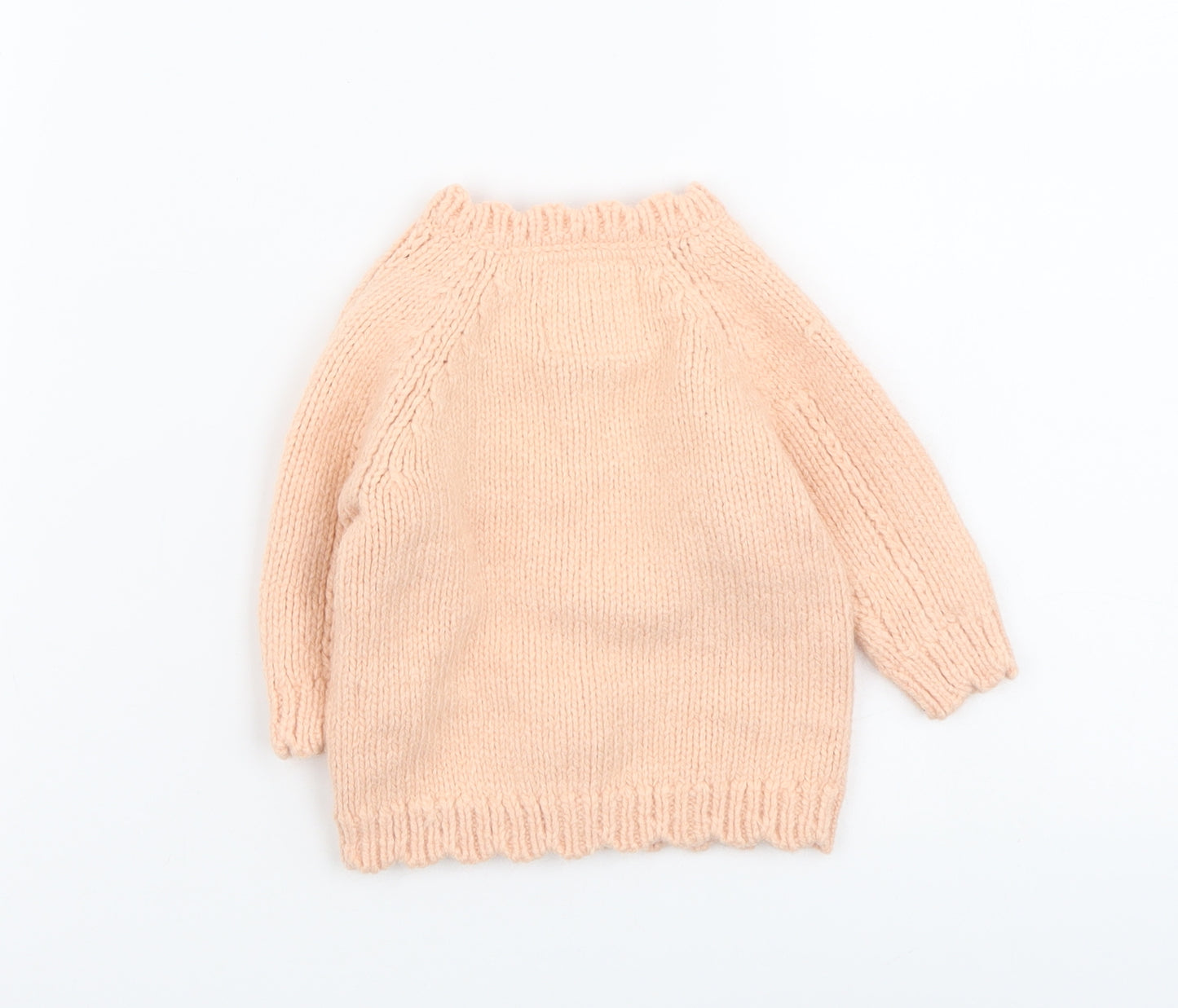 F&F Girls Pink Acrylic Cardigan Jumper Size 0-3 Months Button