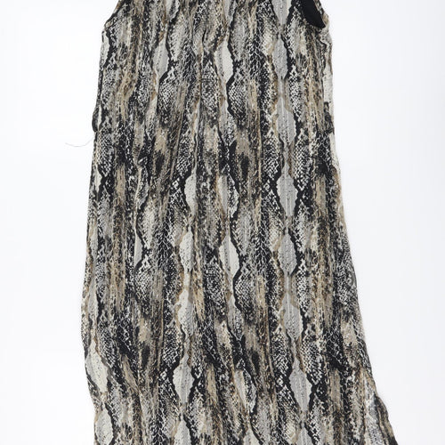 Dorothy Perkins Womens Beige Animal Print Polyester A-Line Size 10 Round Neck Pullover - Snake pattern