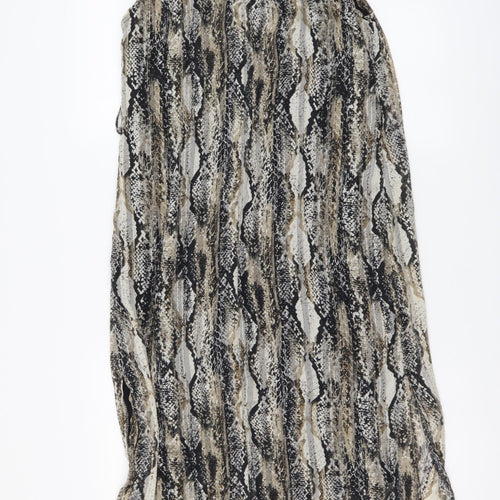 Dorothy Perkins Womens Beige Animal Print Polyester A-Line Size 10 Round Neck Pullover - Snake pattern