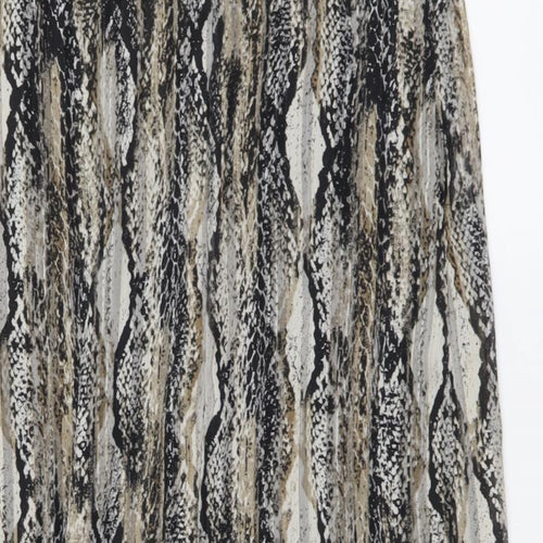 Dorothy Perkins Womens Beige Animal Print Polyester A-Line Size 10 Round Neck Pullover - Snake pattern