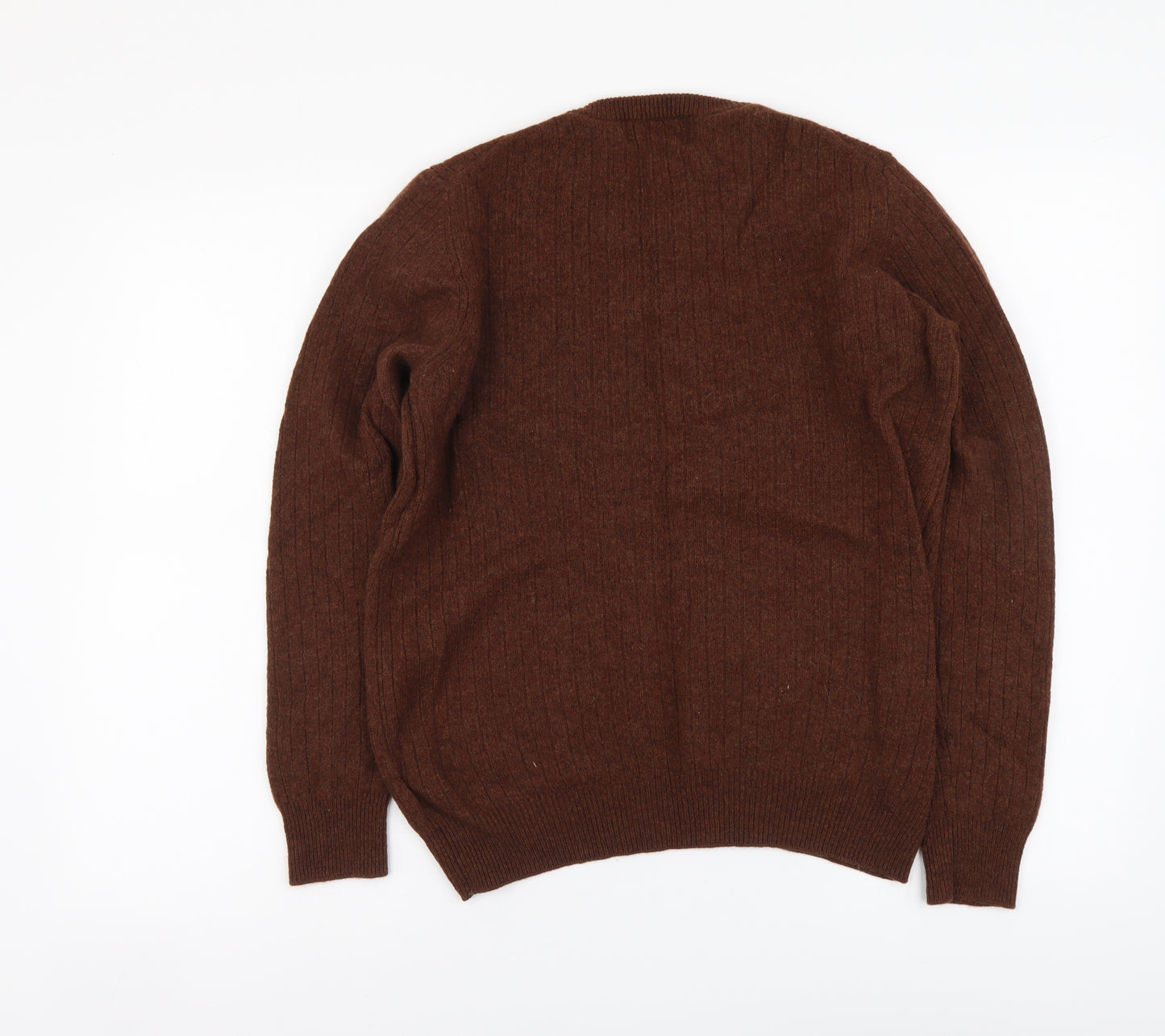 Marks and Spencer Womens Beige Round Neck Wool Pullover Jumper Size M