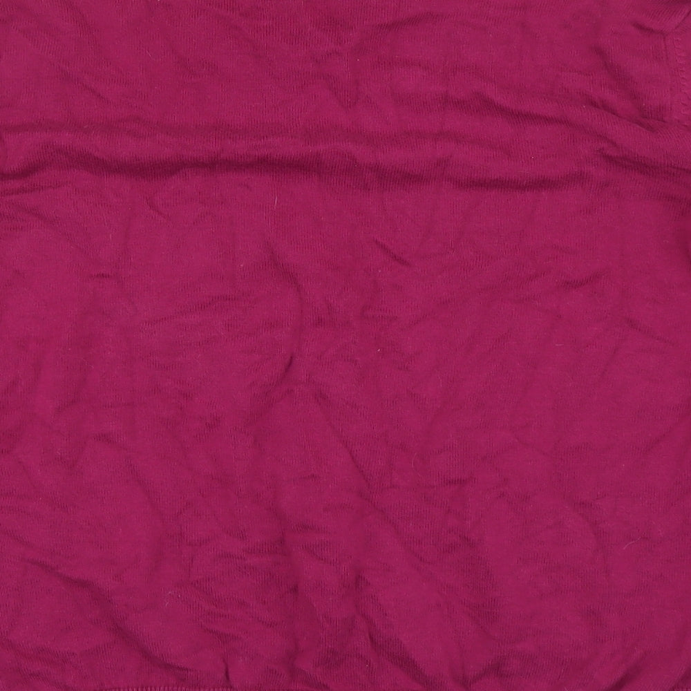 HUGO BOSS Mens Purple V-Neck Cotton Pullover Jumper Size L