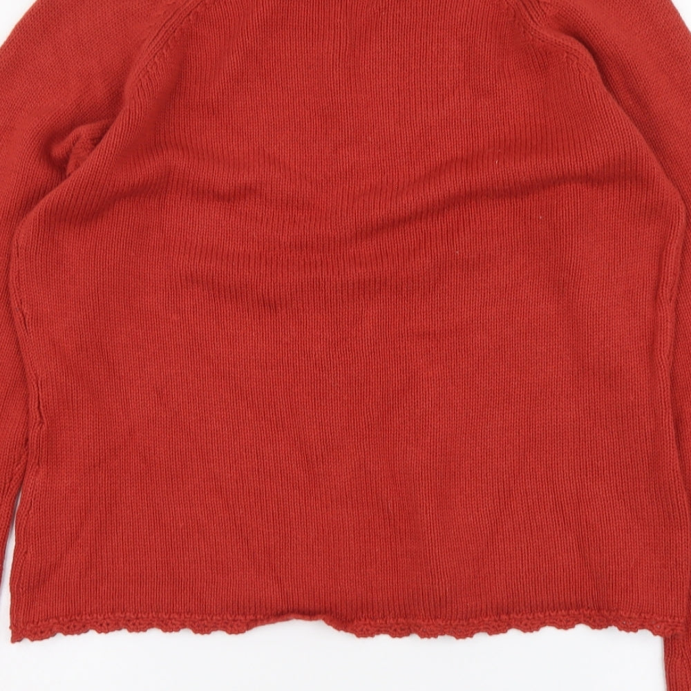 Alexara Womens Red V-Neck Acrylic Pullover Jumper Size XL