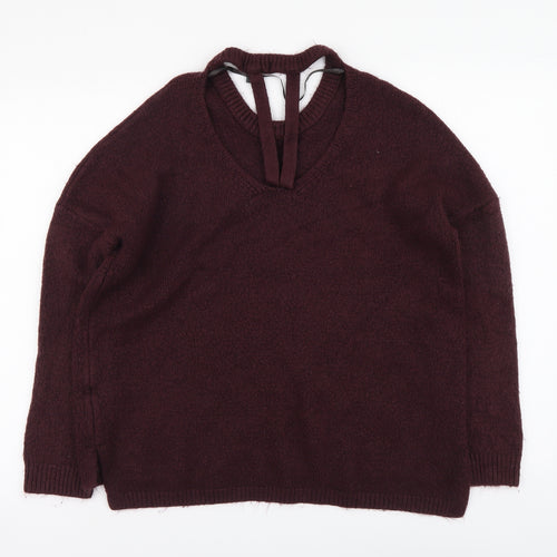 Primark Womens Purple Round Neck Acrylic Pullover Jumper Size M