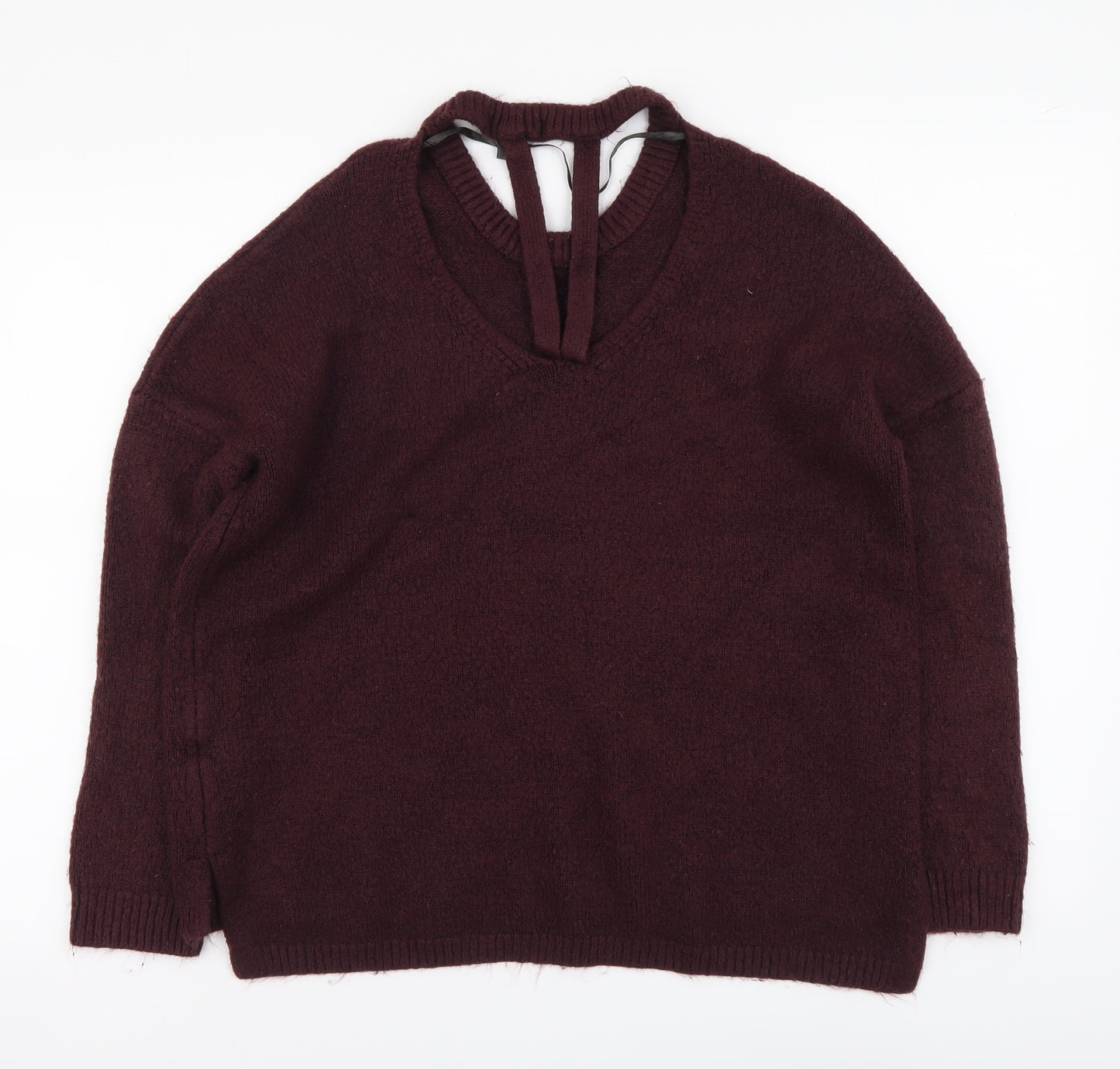 Primark Womens Purple Round Neck Acrylic Pullover Jumper Size M
