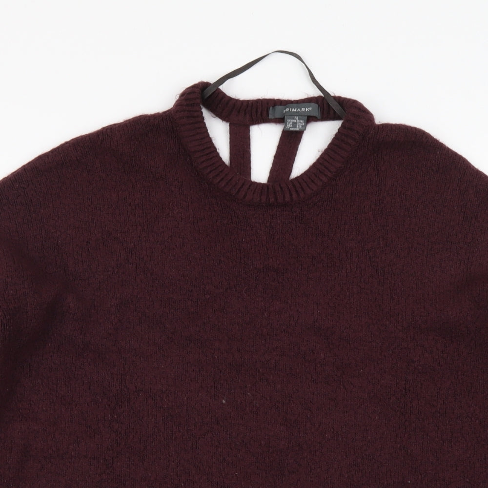 Primark Womens Purple Round Neck Acrylic Pullover Jumper Size M