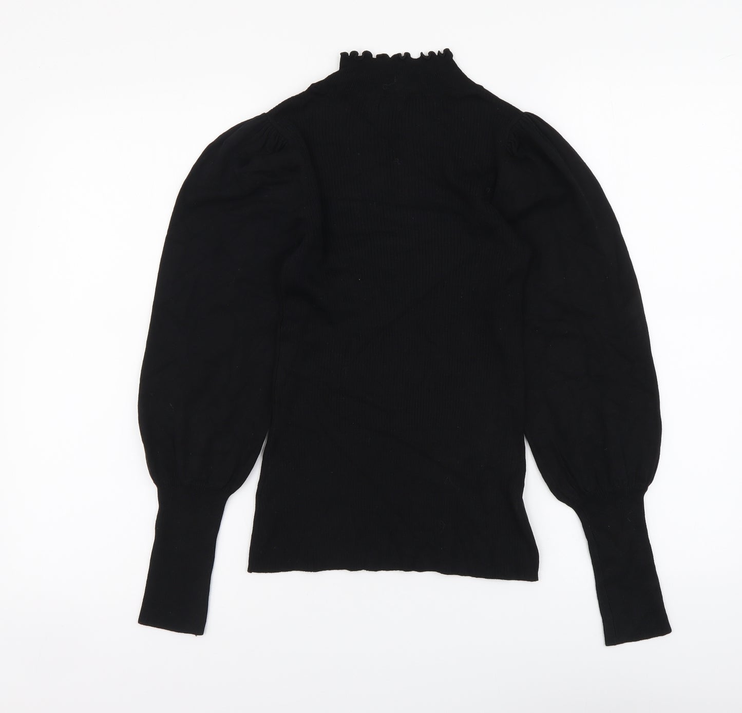 River Island Womens Black High Neck Viscose Pullover Jumper Size 8