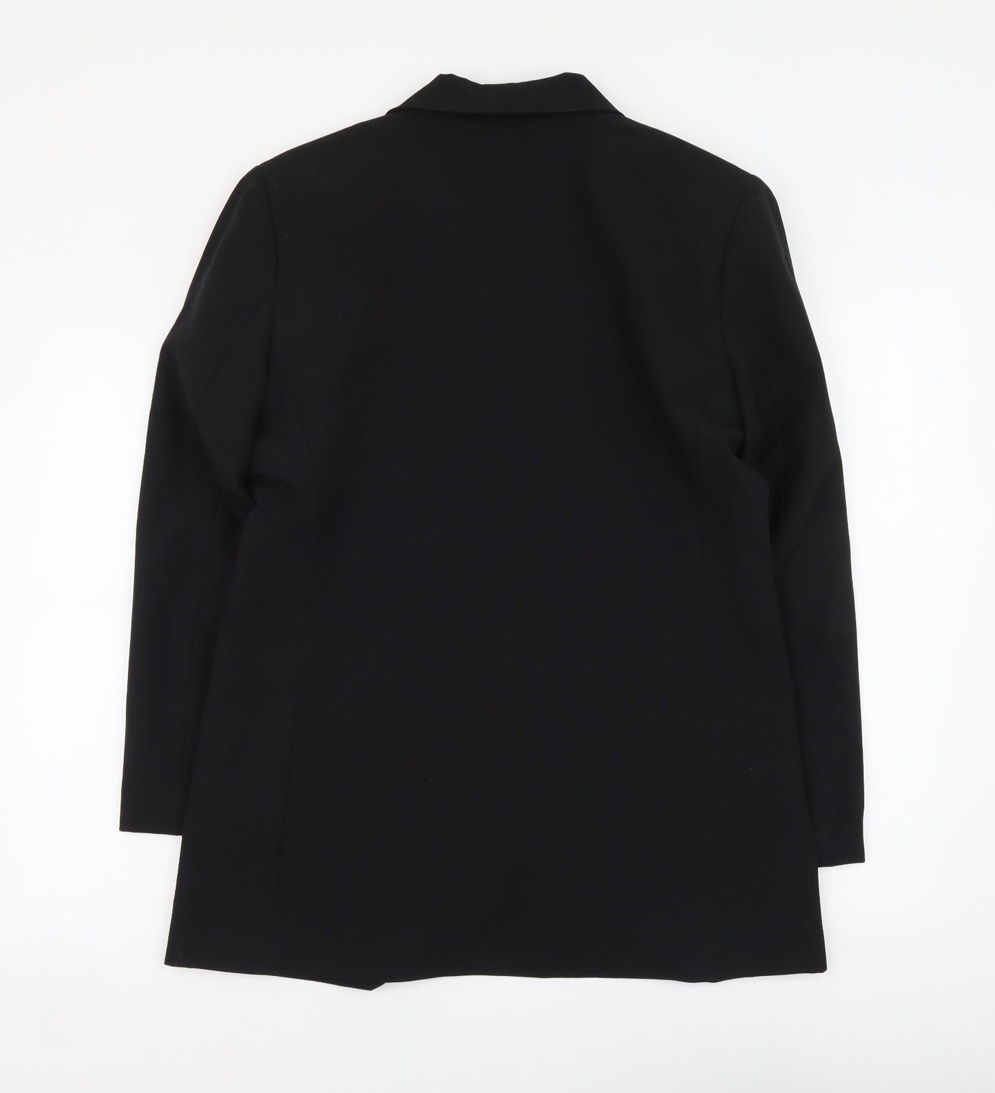 Modern Womens Black Polyester Jacket Suit Jacket Size 14