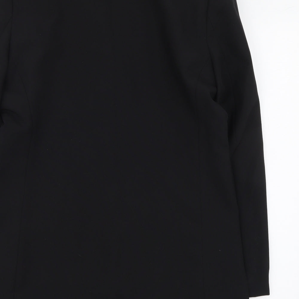 Modern Womens Black Polyester Jacket Suit Jacket Size 14