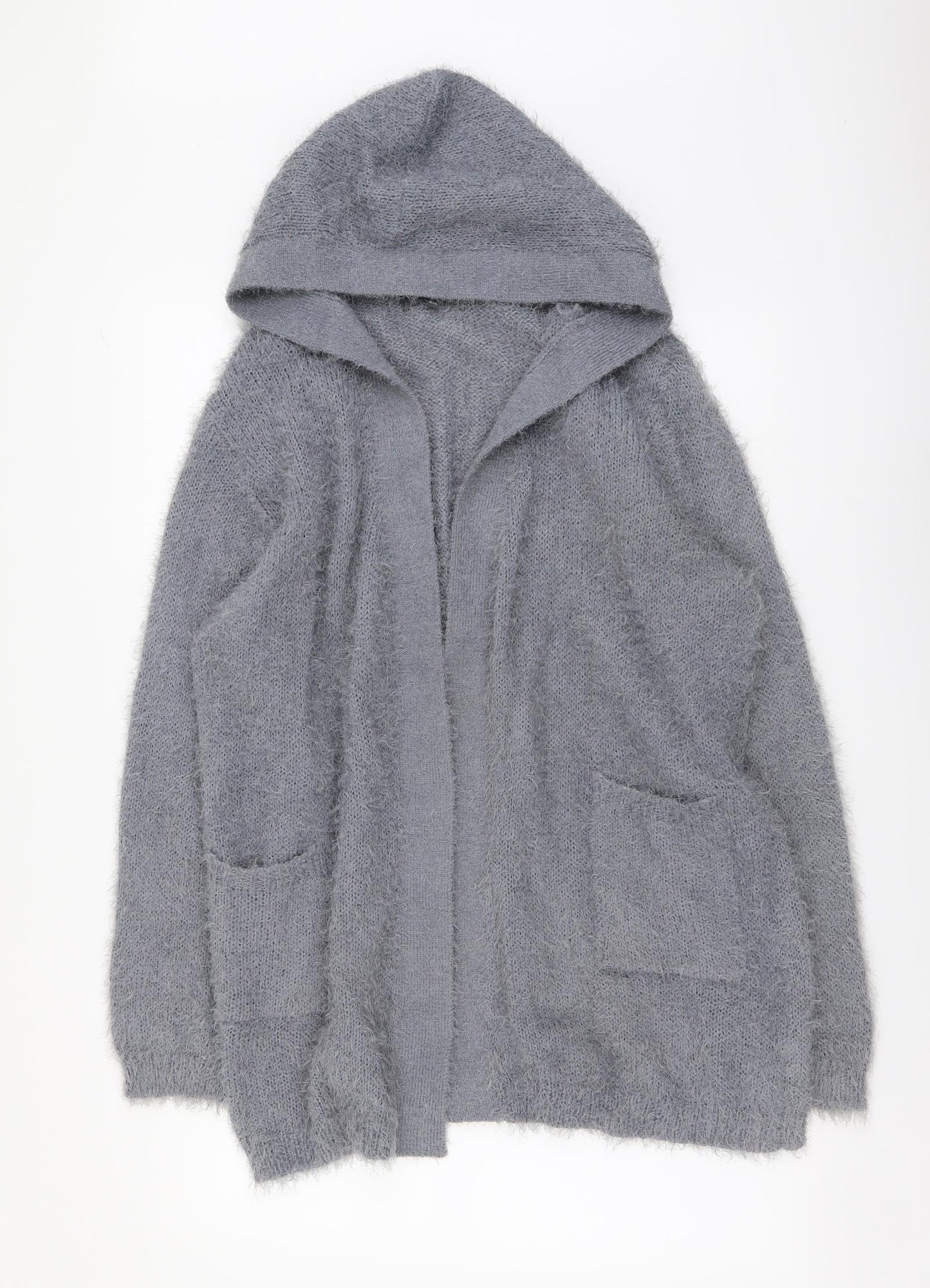 Studio Womens Grey V-Neck Polyester Cardigan Jumper Size 16