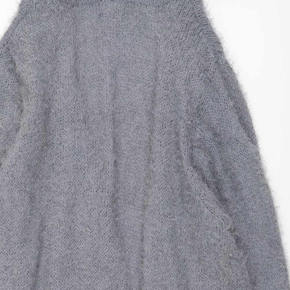 Studio Womens Grey V-Neck Polyester Cardigan Jumper Size 16