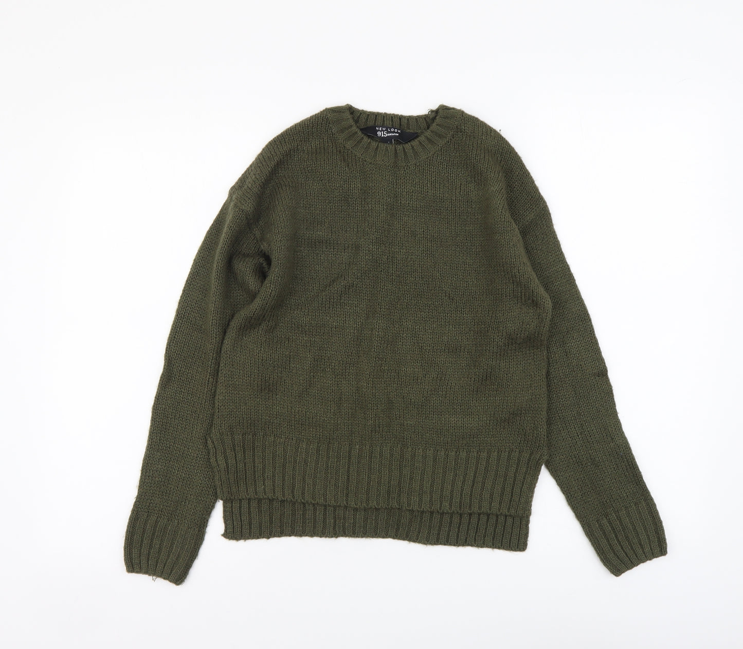 New Look Girls Green Round Neck Acrylic Pullover Jumper Size 12-13 Years Pullover