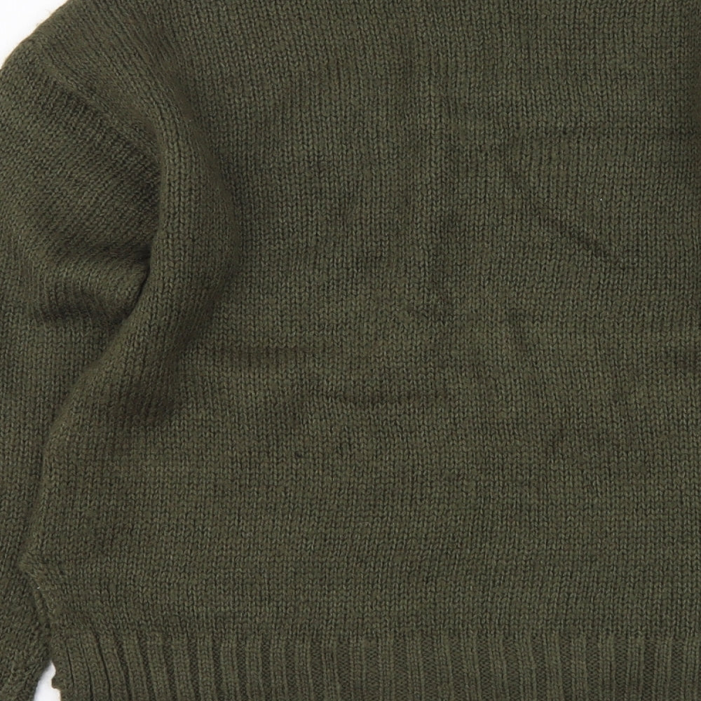 New Look Girls Green Round Neck Acrylic Pullover Jumper Size 12-13 Years Pullover