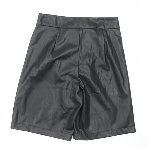 Primark Womens Black Polyester Culotte Shorts Size 10 L9 in Regular Hook & Eye