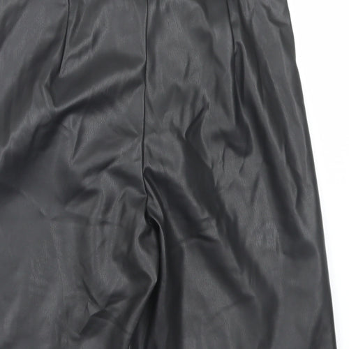 Primark Womens Black Polyester Culotte Shorts Size 10 L9 in Regular Hook & Eye