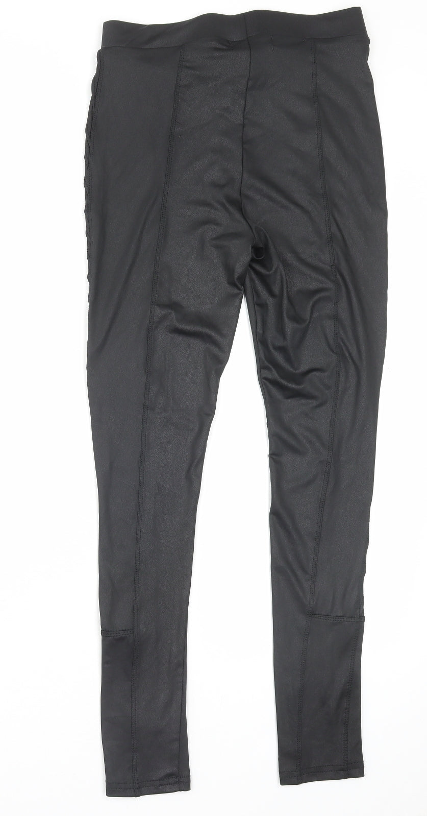 Primark Womens Black Polyurethane Capri Leggings Size S L28 in