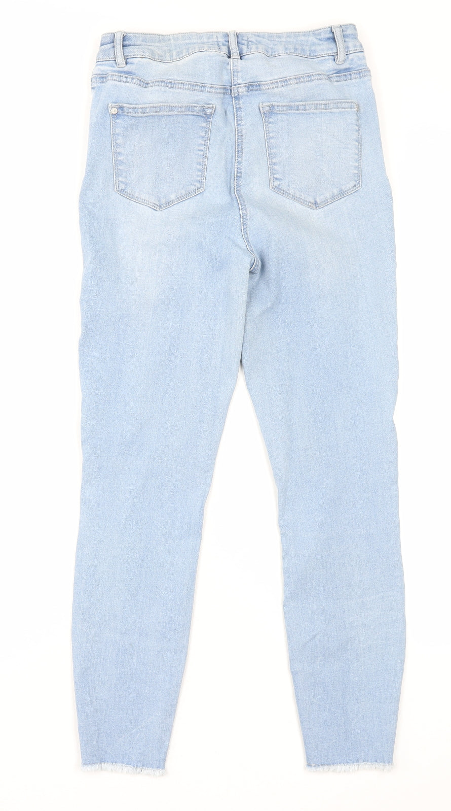 Matalan Womens Blue Cotton Skinny Jeans Size 12 L28 in Regular Button