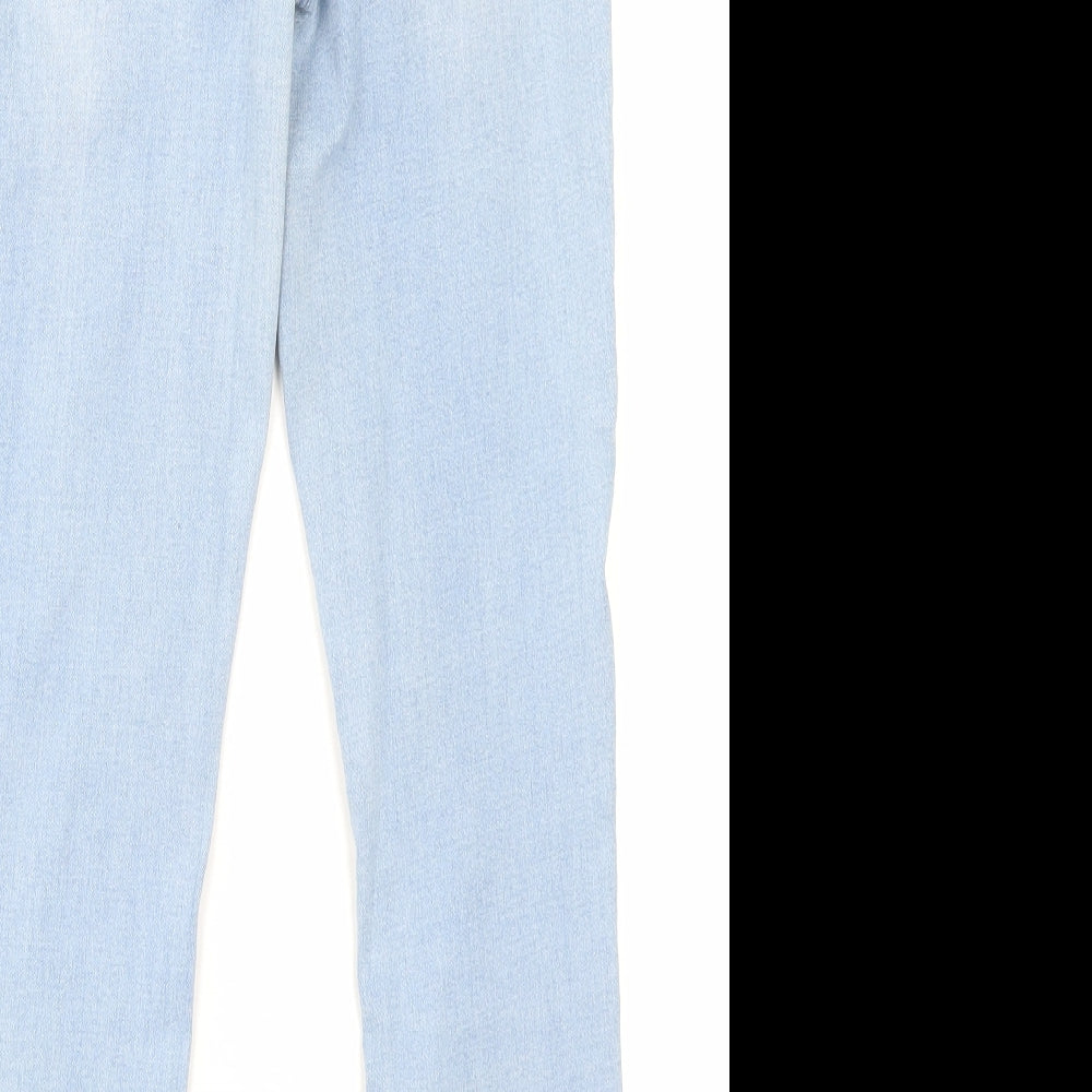 Matalan Womens Blue Cotton Skinny Jeans Size 12 L28 in Regular Button