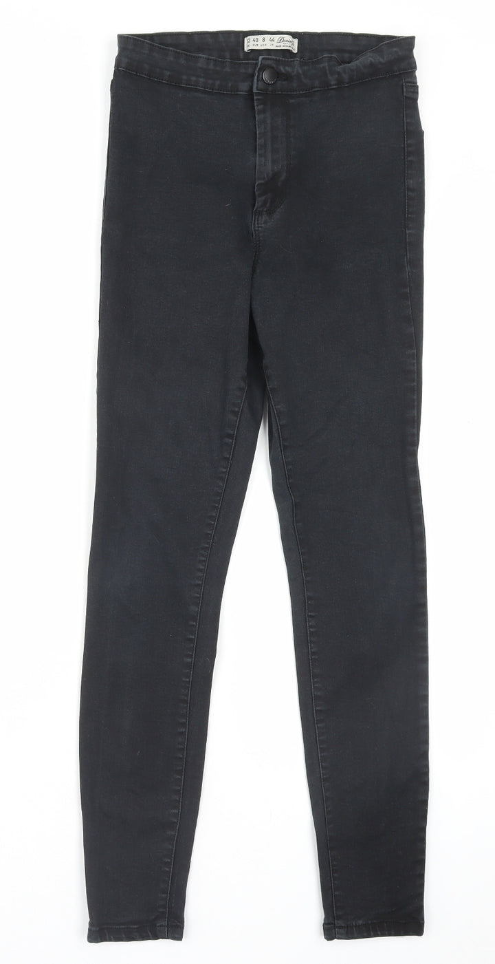 Denim & Co. Womens Black Cotton Skinny Jeans Size 12 L26 in Regular Button
