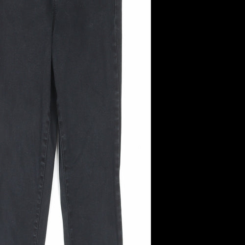 Denim & Co. Womens Black Cotton Skinny Jeans Size 12 L26 in Regular Button