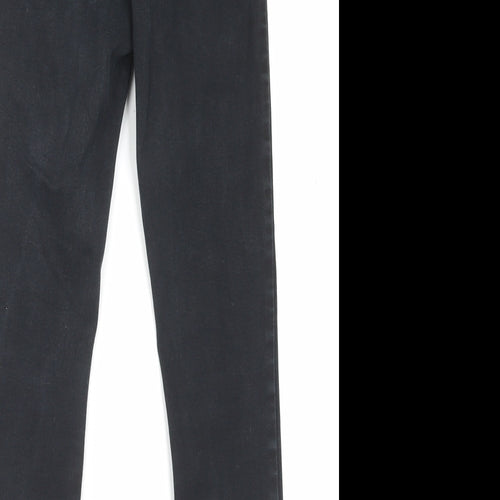 Denim & Co. Womens Black Cotton Skinny Jeans Size 12 L26 in Regular Button