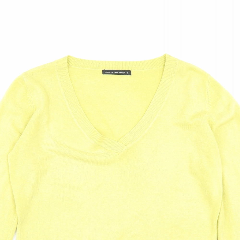 NEXT Womens Green V-Neck Acrylic Pullover Jumper Size 12