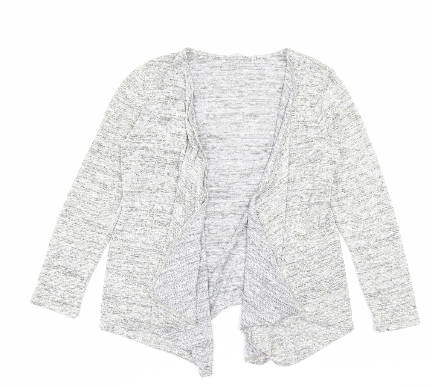 George Womens Silver V-Neck Polyester Cardigan Jumper Size 12 - Waterfall front