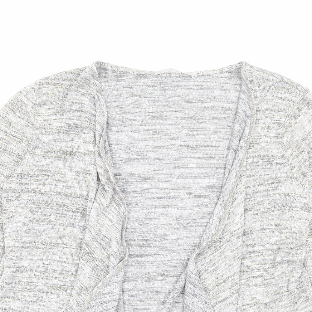 George Womens Silver V-Neck Polyester Cardigan Jumper Size 12 - Waterfall front
