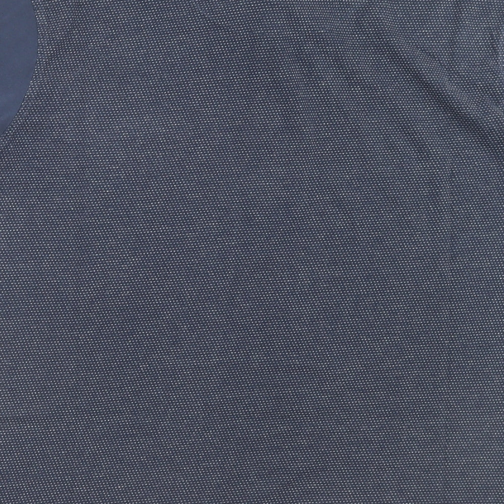 George Mens Blue Cotton Polo Size XL Collared Button