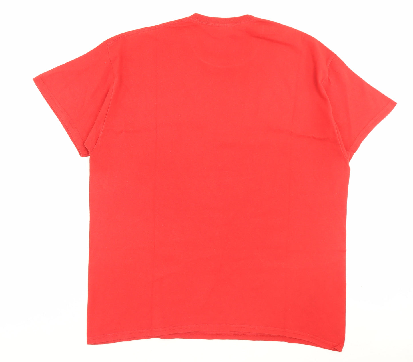 Gildan Mens Red Cotton T-Shirt Size XL Crew Neck - Wales.Golf.Madrid