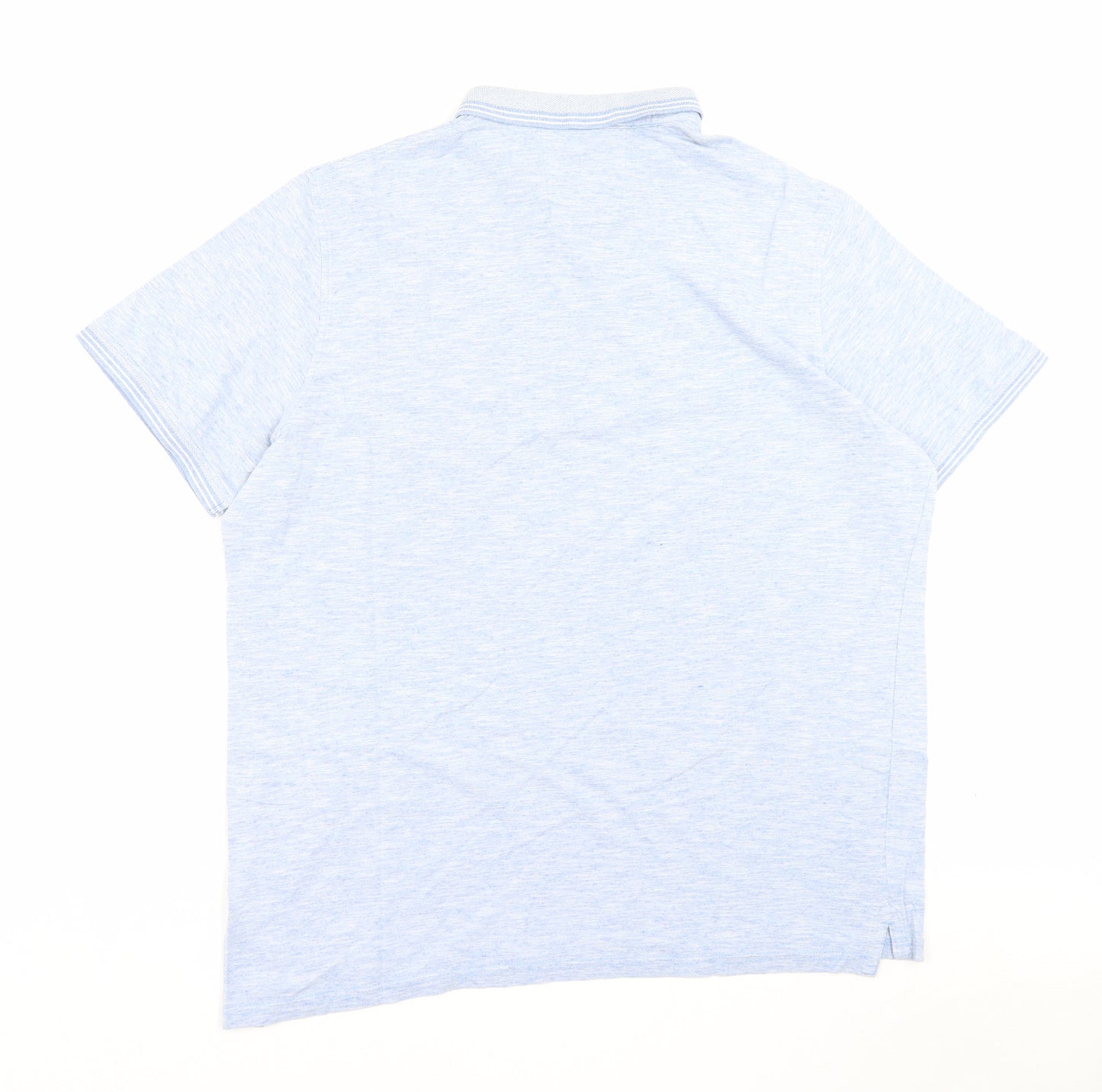 George Mens Blue Cotton Polo Size XL Collared Button - Pocket Detail