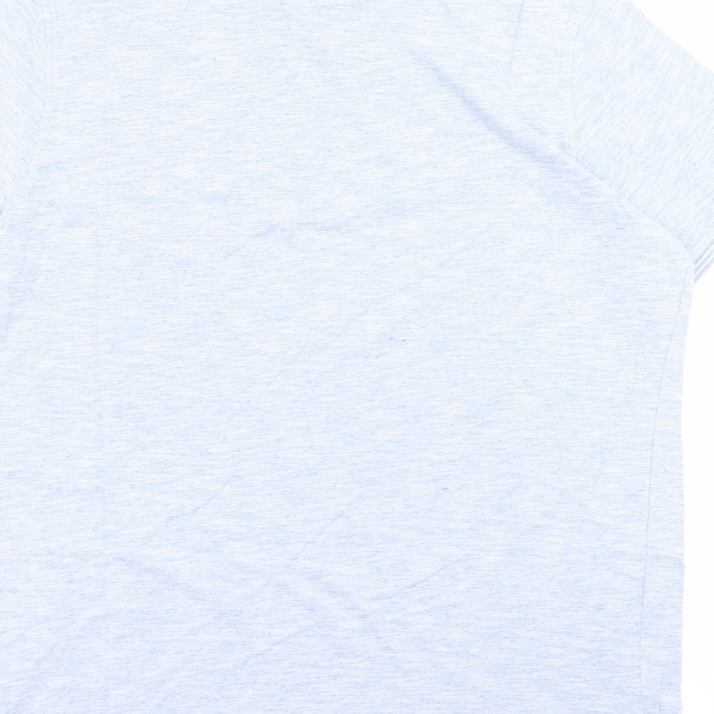 George Mens Blue Cotton Polo Size XL Collared Button - Pocket Detail