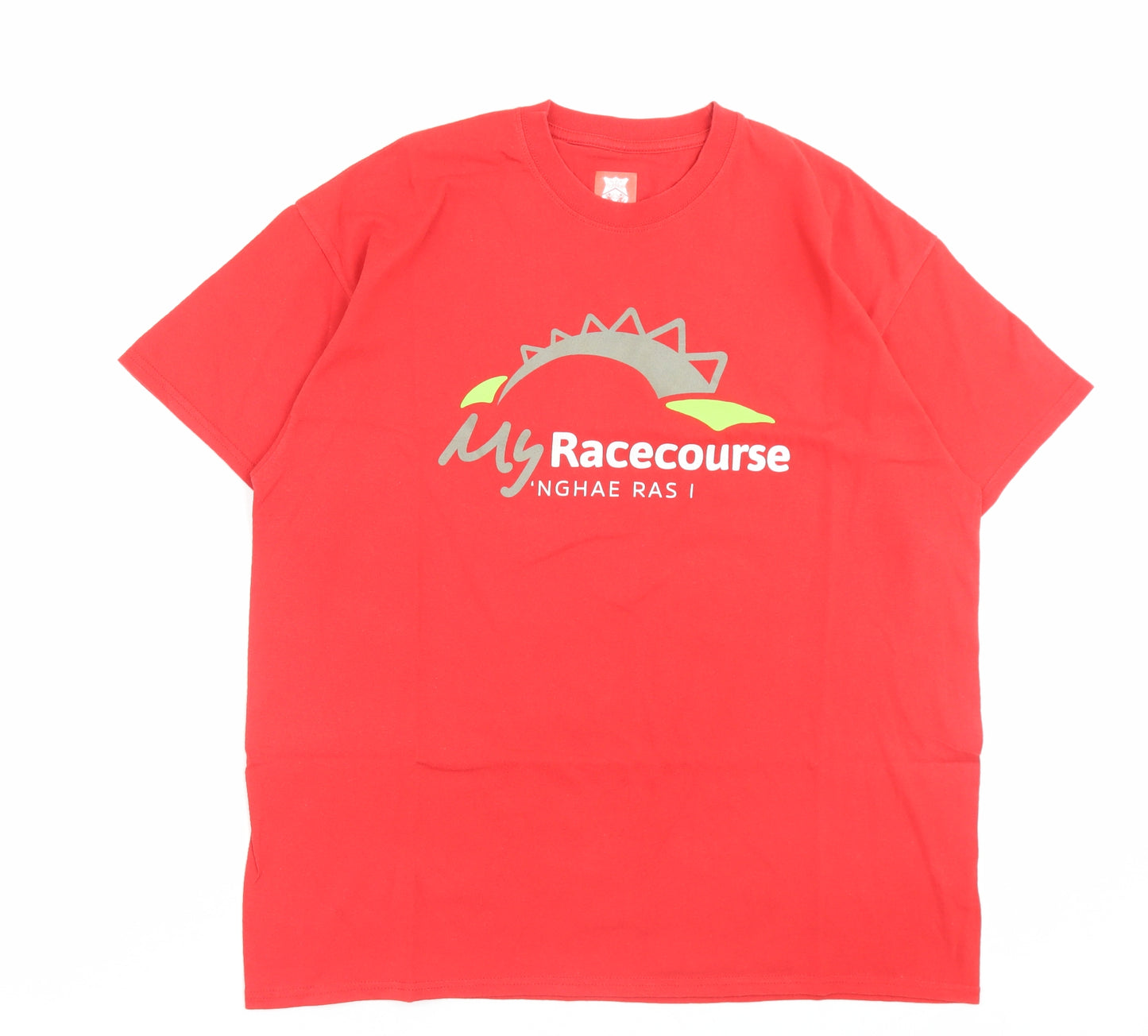euro sports Mens Red Cotton T-Shirt Size XL Crew Neck - Wrexham AFC Racecourse