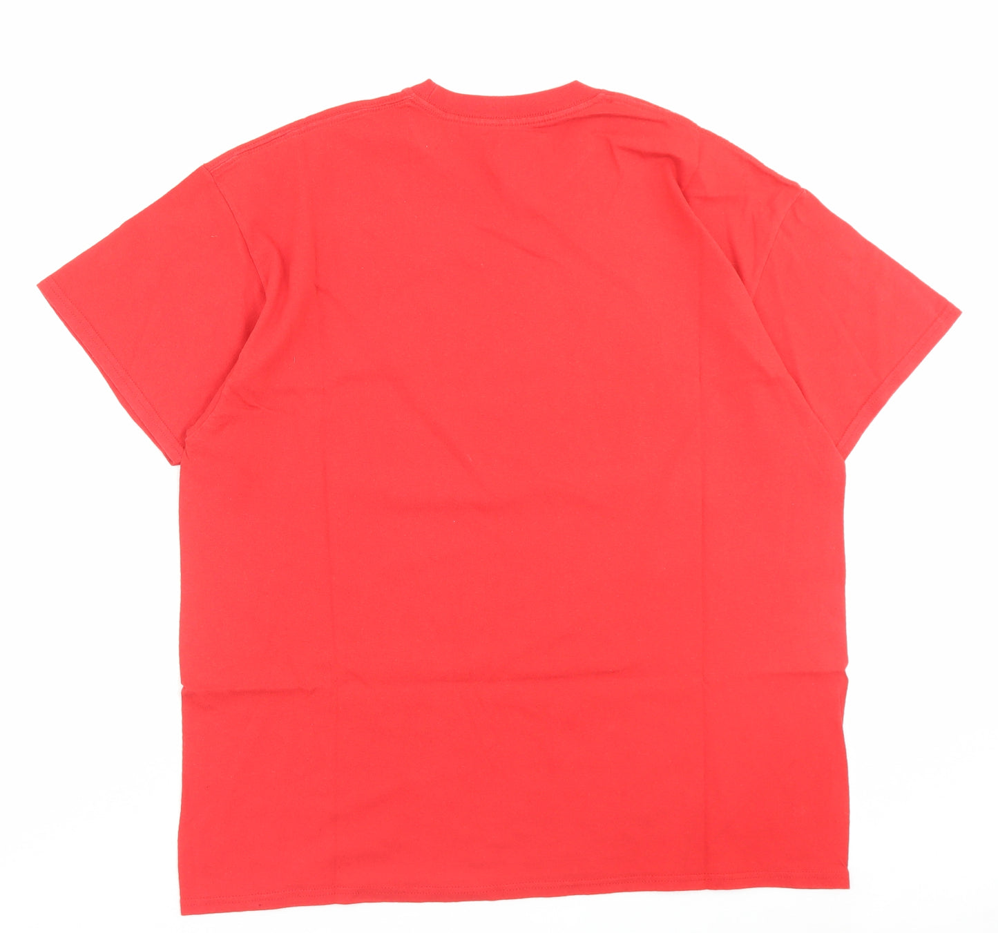 euro sports Mens Red Cotton T-Shirt Size XL Crew Neck - Wrexham AFC Racecourse