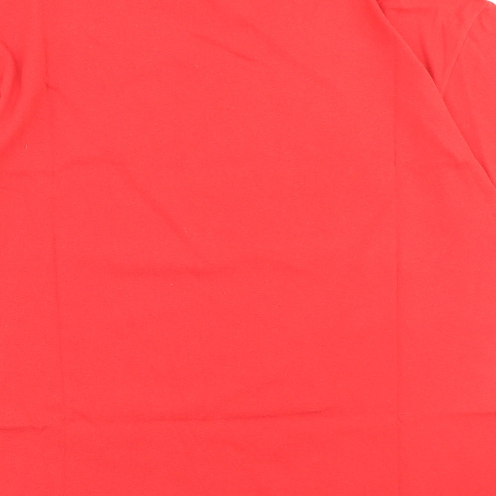 euro sports Mens Red Cotton T-Shirt Size XL Crew Neck - Wrexham AFC Racecourse