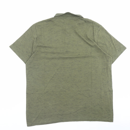 George Mens Green Cotton Polo Size XL Collared Button