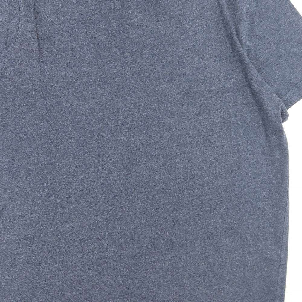 George Mens Blue Polyester T-Shirt Size XL Henley