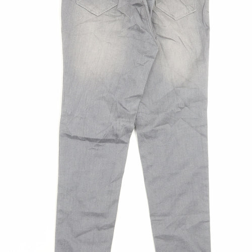 Kraus Womens Grey Cotton Skinny Jeans Size 10 L28 in Regular Button