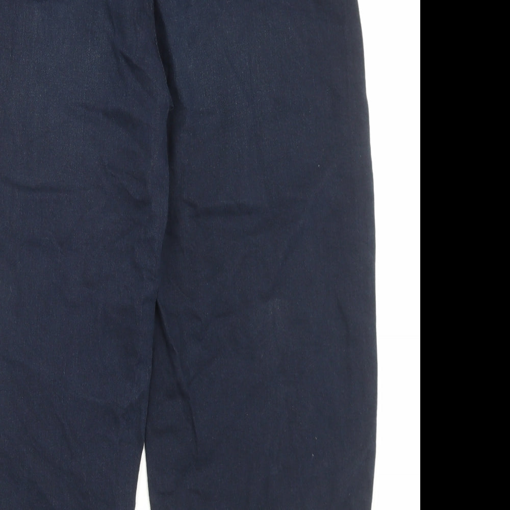 Marks and Spencer Womens Blue Cotton Mom Jeans Size 12 L26 in Slim Button