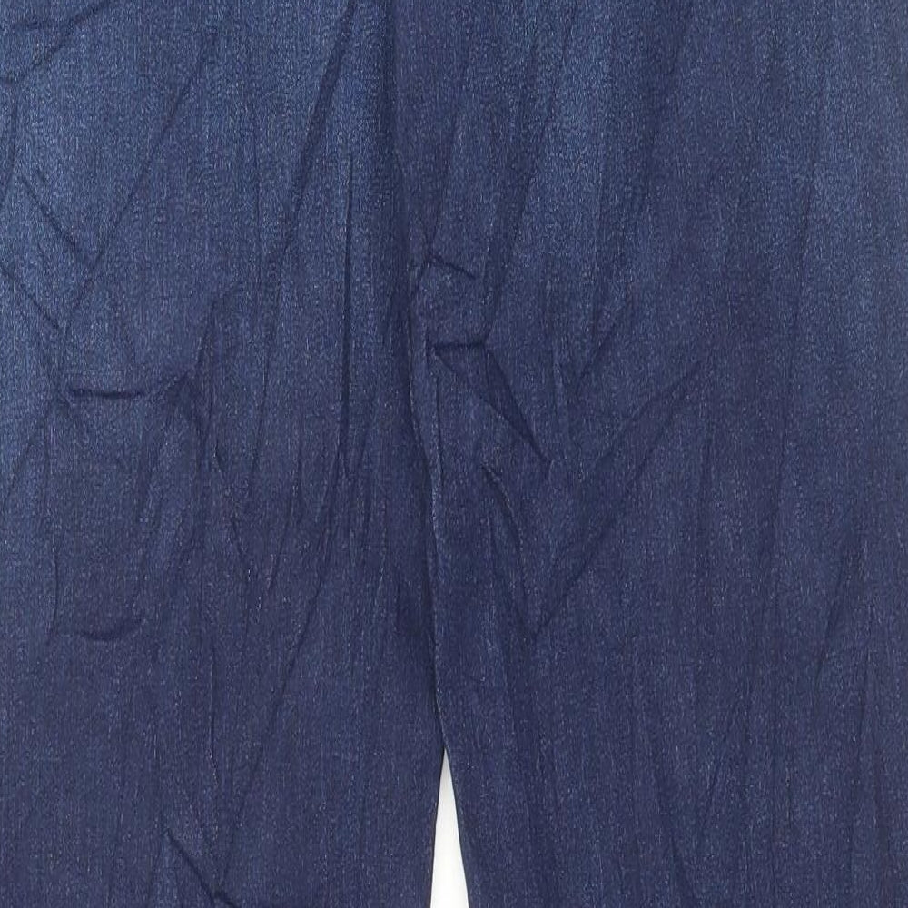 Marks and Spencer Womens Blue Cotton Straight Jeans Size 14 L31 in Regular Button