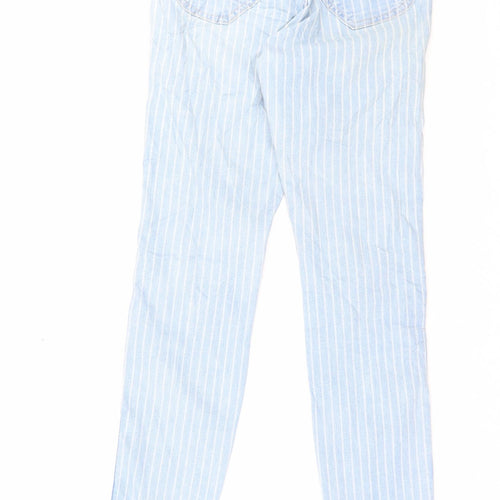 H&M Womens Blue Striped Cotton Skinny Jeans Size 26 in L28 in Regular Button