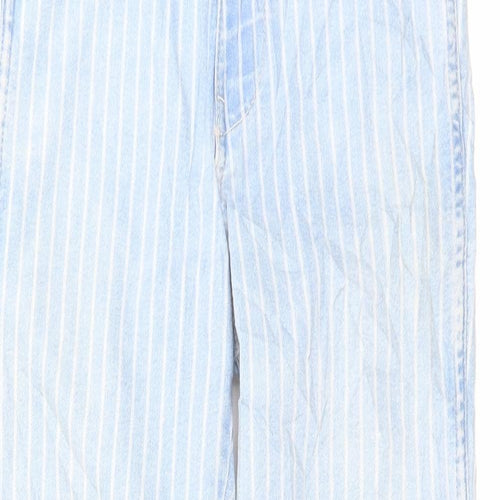 H&M Womens Blue Striped Cotton Skinny Jeans Size 26 in L28 in Regular Button